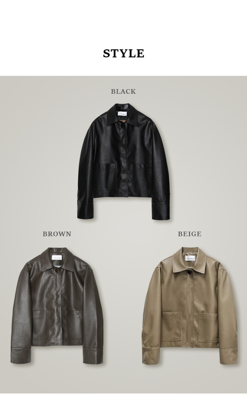 comos&#039;243 one-button leather  shot jacket (3colors)