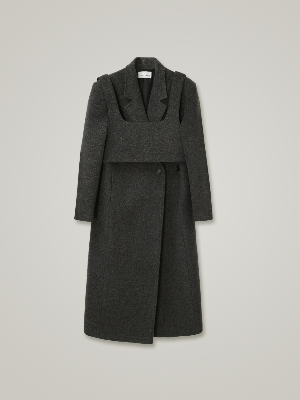 comos 993 bustier-set double wool coat (charcoal)