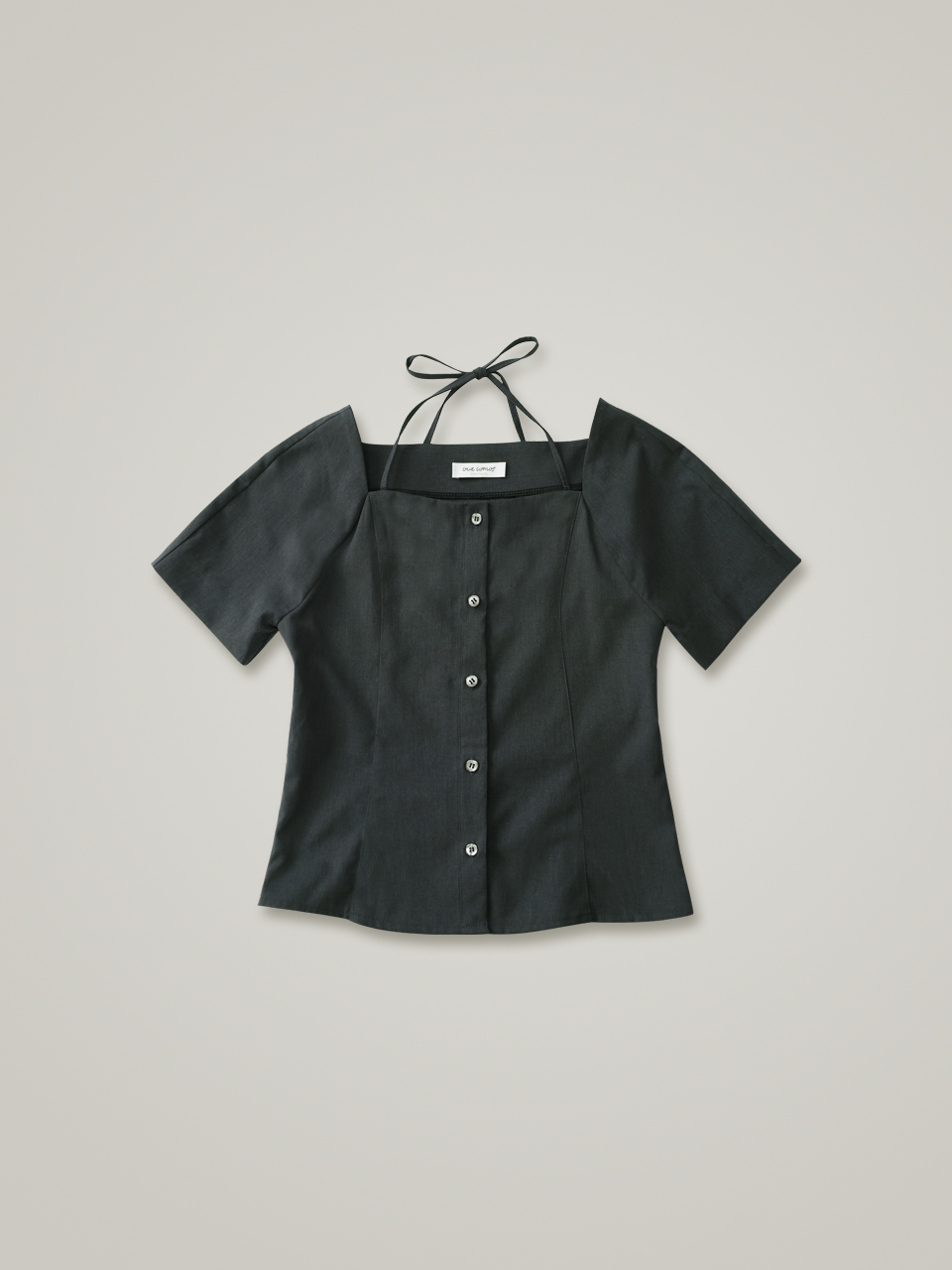 comos 897 halter-neck raglan blouse (charcoal)