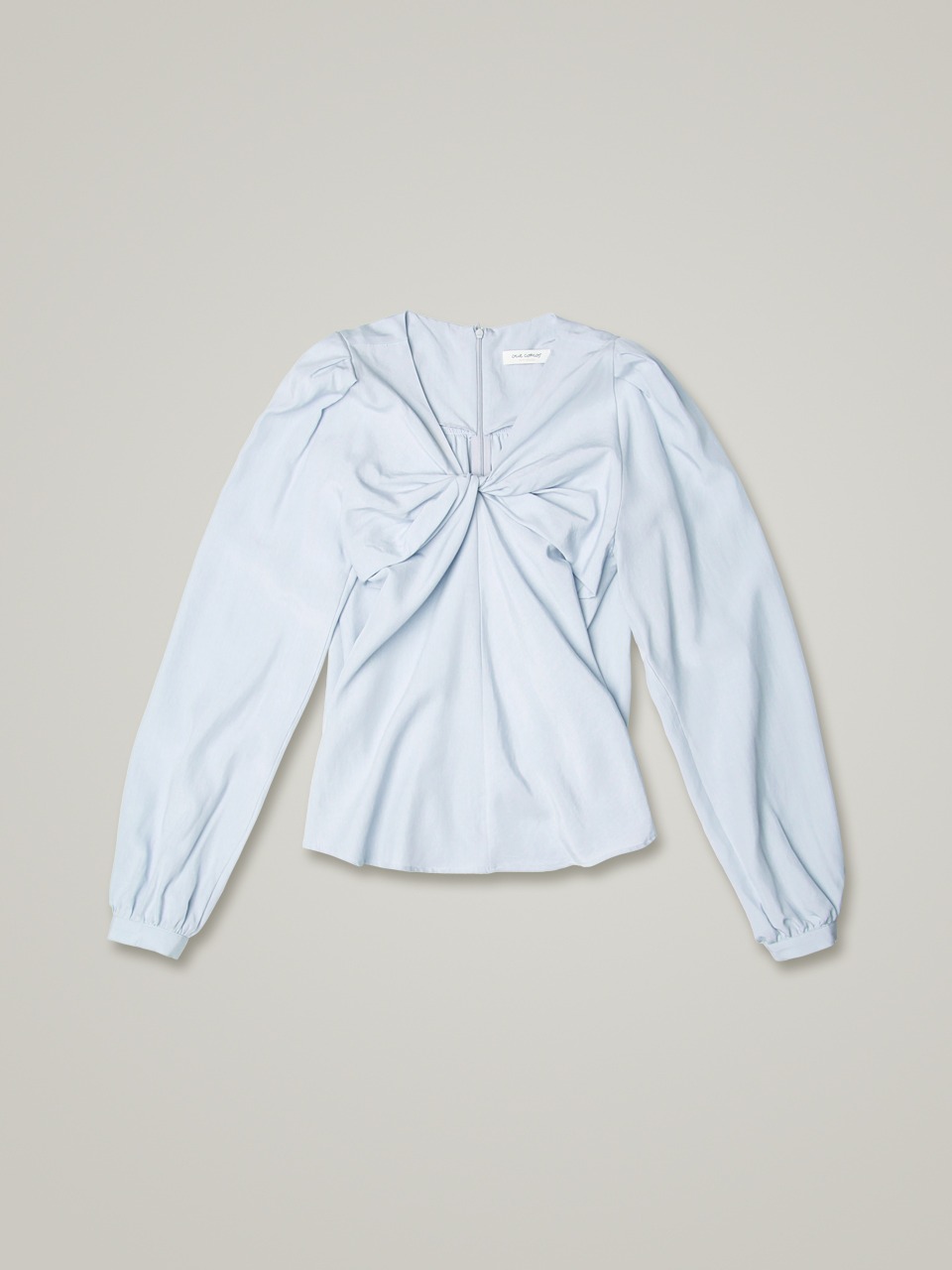 comos 790 ribbon twisted draping blouse (sky blue)