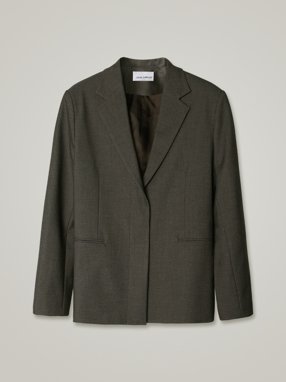comos 957 belted hidden jacket (bokashi brown)